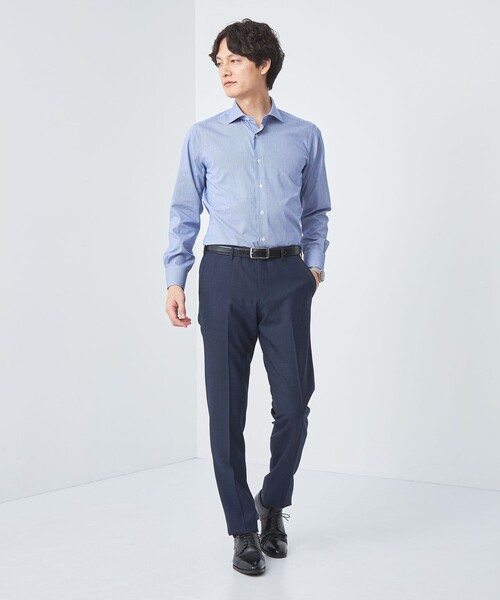 green label relaxing(グリーンレーベルリラクシング)の「W メランジ アジャスター スリム ノープリーツ スラックス -ストレッチ・ウエストアジャスター-(スラックス・メンズ・グレー/ダークグレー/ネイビー・M/L/XL/XS/S)」の9枚目の写真