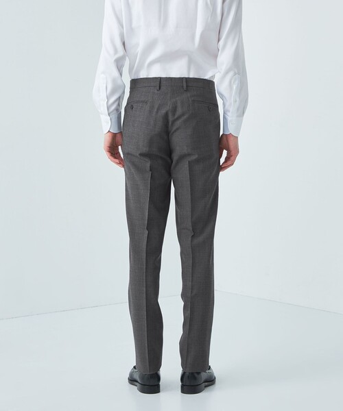 green label relaxing(グリーンレーベルリラクシング)の「W メランジ アジャスター スリム ノープリーツ スラックス -ストレッチ・ウエストアジャスター-(スラックス・メンズ・グレー/ダークグレー/ネイビー・M/L/XL/XS/S)」の4枚目の写真