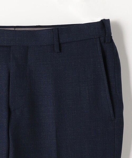 パンツ スラックス W メランジ アジャスター スリム ノープリーツ スラックス -ストレッチ・ウエストアジャスター- メンズ
