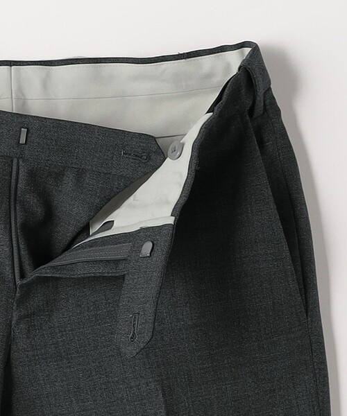 パンツ スラックス W メランジ アジャスター スリム ノープリーツ スラックス -ストレッチ・ウエストアジャスター- メンズ