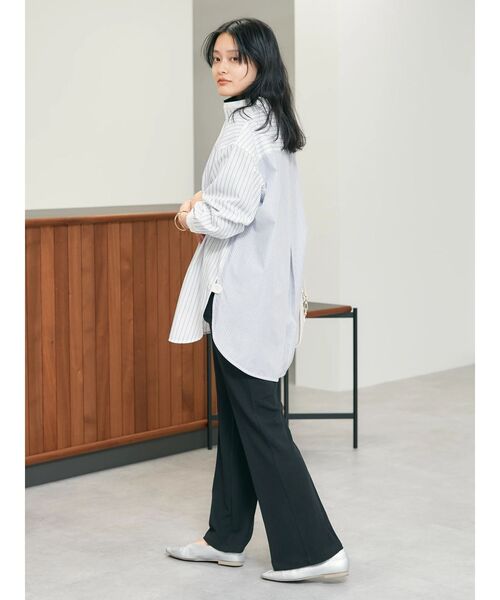 AMERICAN HOLIC(アメリカンホリック)の「イージーケアバンドカラーシャツチュニック(チュニック・レディース・ピンク/オフホワイト/ストライプ/グリーン系その他3/マルチ/サックスブルー・M/L)」の17枚目の写真