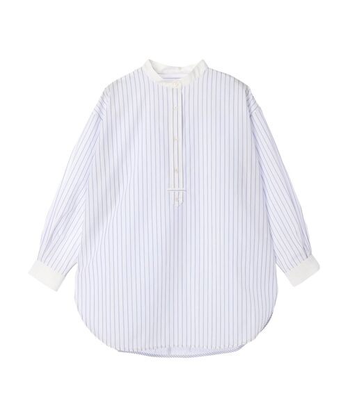 AMERICAN HOLIC(アメリカンホリック)の「イージーケアバンドカラーシャツチュニック(チュニック・レディース・ピンク/オフホワイト/ストライプ/グリーン系その他3/マルチ/サックスブルー・M/L)」の8枚目の写真