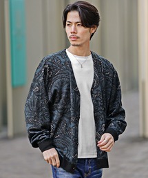 JOKER | ペイズリー柄ジャガードカーディガン メンズ レトロ 春服 冬服(カーディガン/ボレロ)