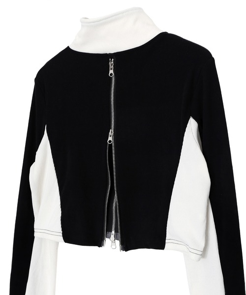 Figments（フィグメンツ）の「バイカーデザイントップス（Tシャツ/カットソー・レディース・ブラック・FREE）」の2枚目の写真