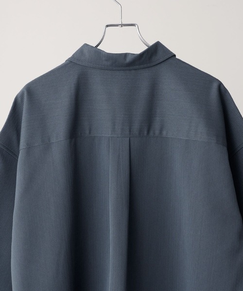 CLEL】Herringbone TR Short Sleeve Side Lace Skipper Shirt