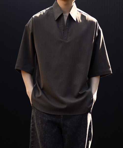 CLEL（クレイル）の「【CLEL】Herringbone TR Short Sleeve Side