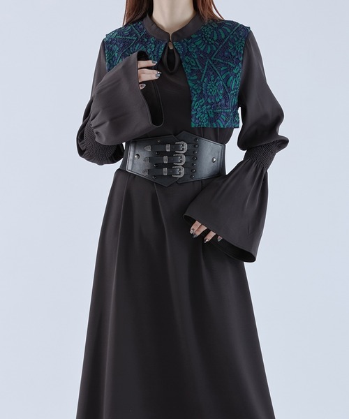 Ellno de Mavie（エルノデメヴィ）の「レースフラシワンピース（ワンピース・レディース・ブラック/グリーン系その他・FREE）」の2枚目の写真