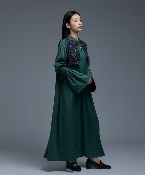 Ellno de Mavie（エルノデメヴィ）の「レースフラシワンピース（ワンピース・レディース・ブラック/グリーン系その他・FREE）」の5枚目の写真