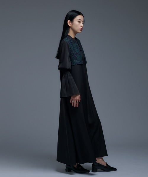 Ellno de Mavie（エルノデメヴィ）の「レースフラシワンピース（ワンピース・レディース・ブラック/グリーン系その他・FREE）」の7枚目の写真