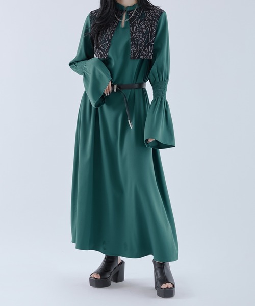 Ellno de Mavie（エルノデメヴィ）の「レースフラシワンピース（ワンピース・レディース・ブラック/グリーン系その他・FREE）」の22枚目の写真