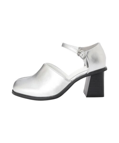 Te chichi TERRASSE（テチチテラス）の「ストラップチャンキーヒールパンプス（パンプス・レディース・オフホワイト/シルバー/ブラック・L/M）」の10枚目の写真