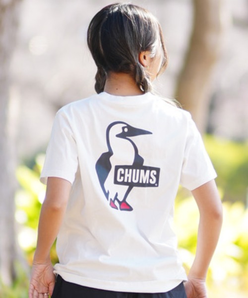CHUMS(チャムス)の「CHUMS/チャムス Tシャツ LOGO CH11-2279(Tシャツ/カットソー・レディース・ホワイト/グレイッシュベージュ/ブラック/ブルー/マルチ・M/L)」の2枚目の写真