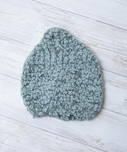 MIG&DEXI（ミグアンドデキシー）の「Donguri Knit ドングリニット 6232054（ニットキャップ/ビーニー・キッズ・ネイビー/ベージュ/ピンク/グレー・50㎝）」の2枚目の写真