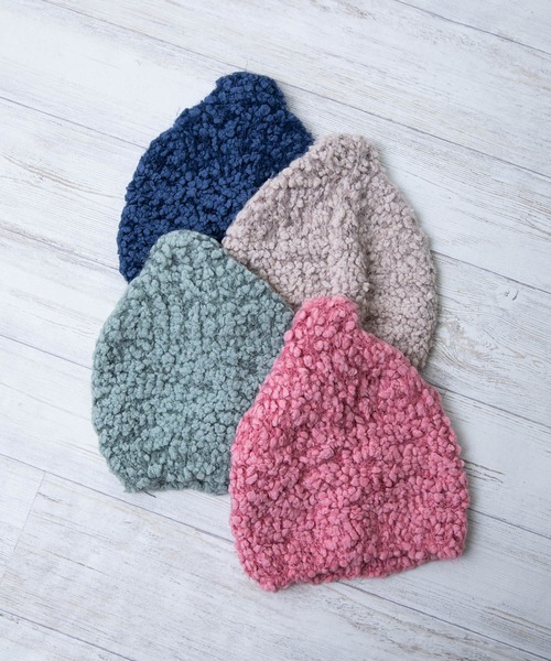 MIG&DEXI（ミグアンドデキシー）の「Donguri Knit ドングリニット 6232054（ニットキャップ/ビーニー・キッズ・ネイビー/ベージュ/ピンク/グレー・50㎝）」の5枚目の写真