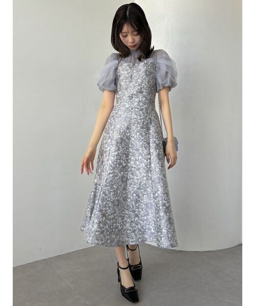 dazzlin ジャガーペールシアーワンピース dazzlin（ダズリン）の「シアーベールジャカードワンピース