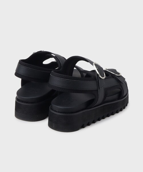 tk.TAKEO KIKUCHI（ティーケータケオキクチ）の「◆ダブルストラップシャークソールサンダル（サンダル・メンズ・ブラック/ブラック系・55/75/65）」の5枚目の写真