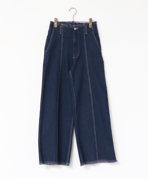 hunch(ハンチ)の「デニム/ツイル ハイウエストワンドパンツ(デニムパンツ・レディース・オフホワイト/ワンウォッシュ/ライトインディゴブルー/ライトグレー/ライトパープル/ライトイエロー・FREE)」の18枚目の写真