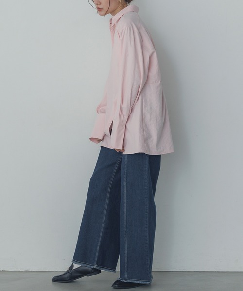 hunch(ハンチ)の「デニム/ツイル ハイウエストワンドパンツ(デニムパンツ・レディース・オフホワイト/ワンウォッシュ/ライトインディゴブルー/ライトグレー/ライトパープル/ライトイエロー・FREE)」の14枚目の写真