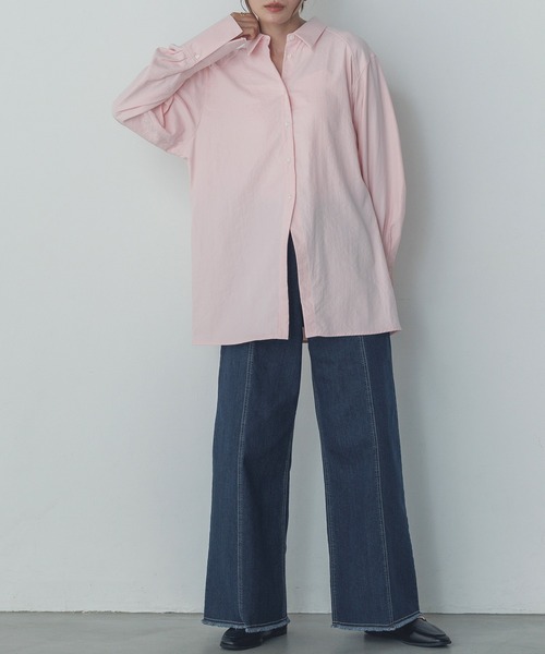 hunch(ハンチ)の「デニム/ツイル ハイウエストワンドパンツ(デニムパンツ・レディース・オフホワイト/ワンウォッシュ/ライトインディゴブルー/ライトグレー/ライトパープル/ライトイエロー・FREE)」の15枚目の写真