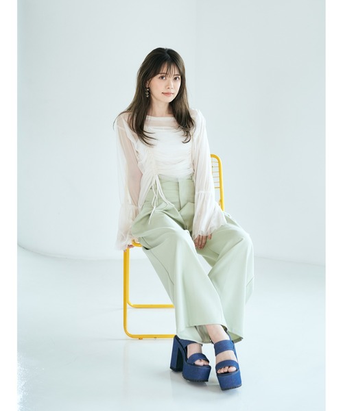 Mafmof(マフモフ)の「Mafmof(マフモフ)13cmヒール厚底ソールダブルベルトサンダル(サンダル・レディース・ネイビー/ホワイト/ブラック・L/M/LL/S)」の8枚目の写真