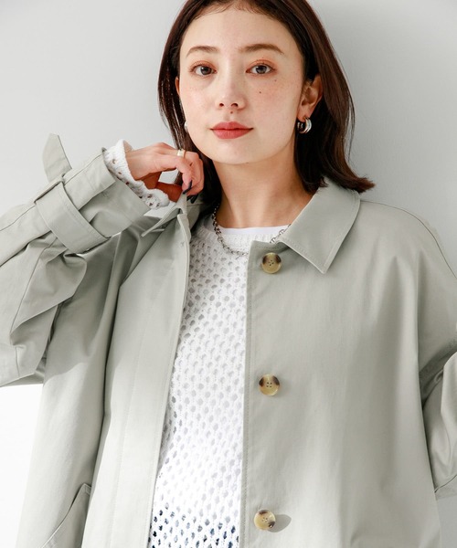 URBAN RESEARCH Sonny Label(アーバンリサーチサニーレーベル)の「オーバーサイズステンカラーコート(ステンカラーコート・レディース・ライトグレー/ベージュ/チャコールグレー・FREE)」の4枚目の写真