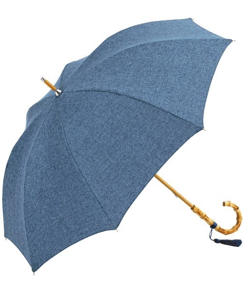 because（ビコーズ）の「because（ビコーズ）Plain Color&Stripe&Check&Botanical Print 晴雨兼用傘（UVカット）（長傘・レディース・ネイビー/グレー/グレー×ホワイト/サックスブルー/ブラック/アイボリー/ホワイト系その他/グリーン/グレー系その他2/オレンジ/ブルー・ONE SIZE）」の8枚目の写真