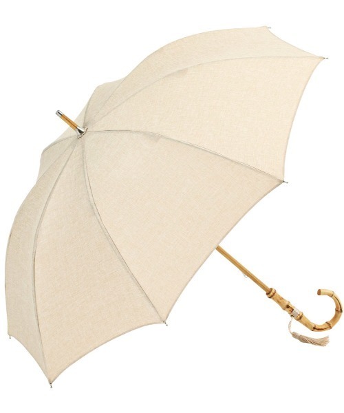 because（ビコーズ）の「because（ビコーズ）Plain Color&Stripe&Check&Botanical Print 晴雨兼用傘（UVカット）（長傘・レディース・ネイビー/グレー/グレー×ホワイト/サックスブルー/ブラック/アイボリー/ホワイト系その他/グリーン/グレー系その他2/オレンジ/ブルー・ONE SIZE）」の2枚目の写真