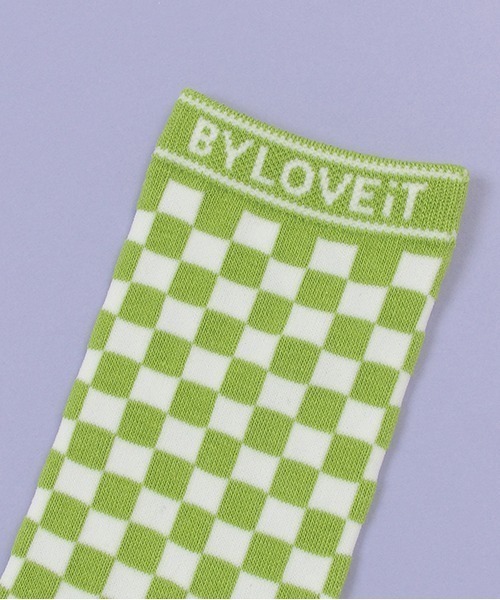 by LOVEiT（バイラビット）の「チェッカークルーソックス【日本製】（ソックス/靴下・キッズ・ブラック/ブラウン/ライトグリーン・LL/L/M/S）」の5枚目の写真