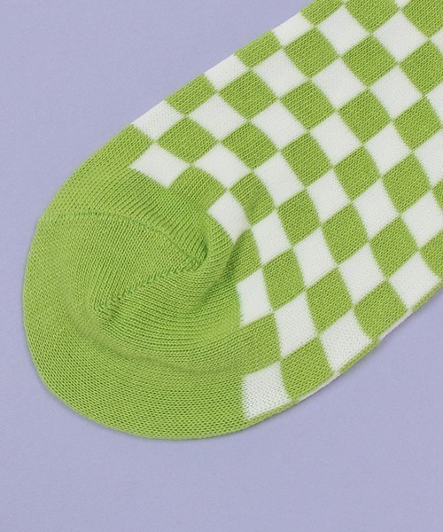 by LOVEiT（バイラビット）の「チェッカークルーソックス【日本製】（ソックス/靴下・キッズ・ブラック/ブラウン/ライトグリーン・LL/L/M/S）」の6枚目の写真