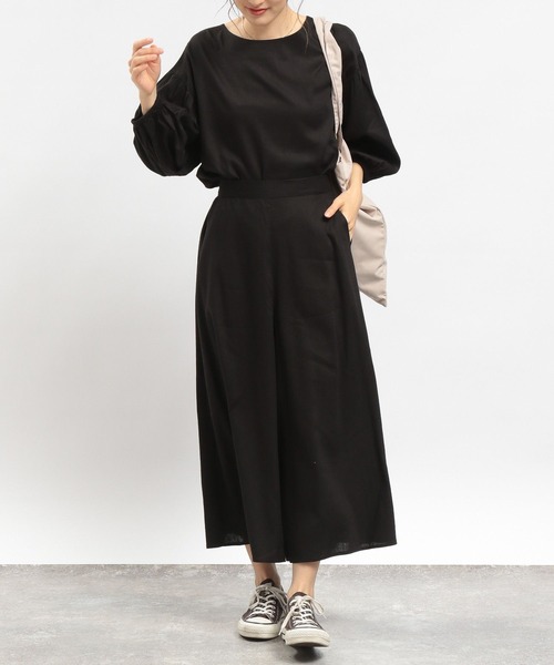 GLOBAL WORK Smile Seed Store（グローバルワーク スマイルシードストア）の「リネン混フレアワイドパンツ/180964（その他パンツ・レディース・ブラック/チャコール/ラベンダー/チェック/ホワイト系その他・LARGE/SMALL/MEDIUM）」の16枚目の写真