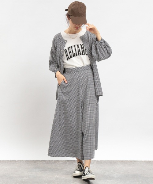 GLOBAL WORK Smile Seed Store（グローバルワーク スマイルシードストア）の「リネン混フレアワイドパンツ/180964（その他パンツ・レディース・ブラック/チャコール/ラベンダー/チェック/ホワイト系その他・LARGE/SMALL/MEDIUM）」の17枚目の写真