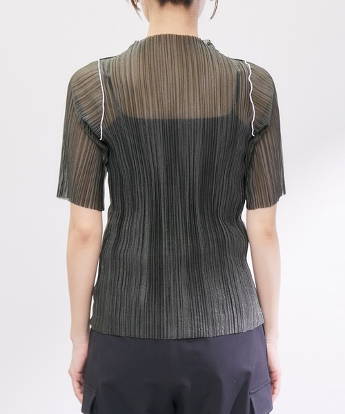 ROPE' PICNIC（ロペピクニック）の「シアープリーツプチハイネックカットトップス（Tシャツ/カットソー・レディース・オフホワイト/チャコールグレー/ブルー・38）」の12枚目の写真