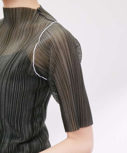 ROPE' PICNIC（ロペピクニック）の「シアープリーツプチハイネックカットトップス（Tシャツ/カットソー・レディース・オフホワイト/チャコールグレー/ブルー・38）」の9枚目の写真