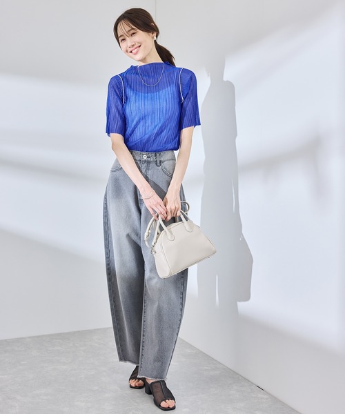 ROPE' PICNIC（ロペピクニック）の「シアープリーツプチハイネックカットトップス（Tシャツ/カットソー・レディース・オフホワイト/チャコールグレー/ブルー・38）」の20枚目の写真