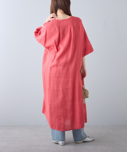 【pual ce cin】フレンチリネンワンピース pual ce cin ワンピース 「S/Mサイズ展開・WEB限定」フレンチ