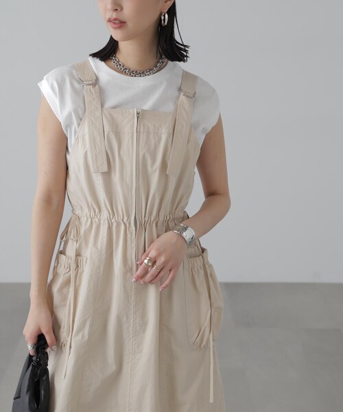 FREE'S MART(フリーズマート)の「フロントジップジャンパースカート(ワンピース・レディース・カーキ/ベージュ/ブラック・SMALL/MEDIUM)」の10枚目の写真