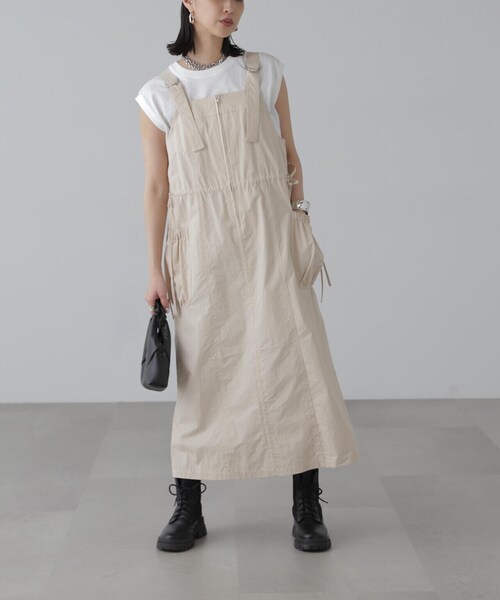 FREE'S MART(フリーズマート)の「フロントジップジャンパースカート(ワンピース・レディース・カーキ/ベージュ/ブラック・SMALL/MEDIUM)」の11枚目の写真