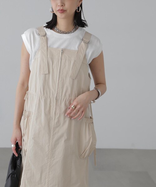 FREE'S MART(フリーズマート)の「フロントジップジャンパースカート(ワンピース・レディース・カーキ/ベージュ/ブラック・SMALL/MEDIUM)」の13枚目の写真