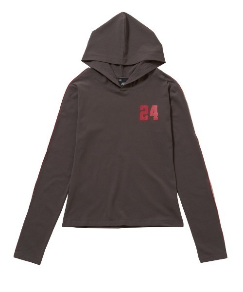 FCMM(エフシーエムエム)の「【日本限定アイテム】NUMBERING HOOD L/S TEE/ナンバーリンクフーディーティシャツ(Tシャツ/カットソー・レディース・チャコール/ホワイト・SMALL/MEDIUM)」の7枚目の写真