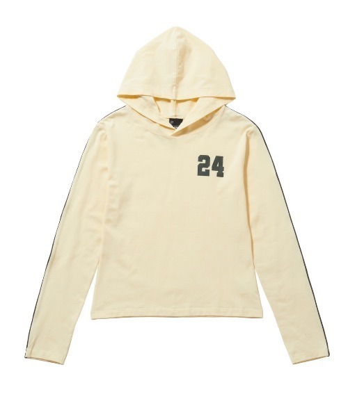 FCMM(エフシーエムエム)の「【日本限定アイテム】NUMBERING HOOD L/S TEE/ナンバーリンクフーディーティシャツ(Tシャツ/カットソー・レディース・チャコール/ホワイト・SMALL/MEDIUM)」の4枚目の写真