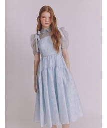 FURFUR パフスリーブシアーシャツコンビドレス ファーファー ブルー FURFUR パフスリーブシアーシャツコンビドレス FURFUR（ファーファー
