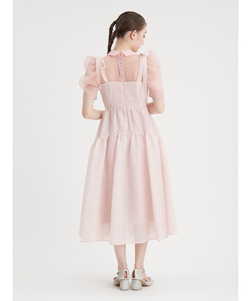 FURFUR（ファーファー）の「パフスリーブシアーシャツコンビドレス（ワンピース・レディース・ブルー/ブラック/ピンク・FREE）」の6枚目の写真