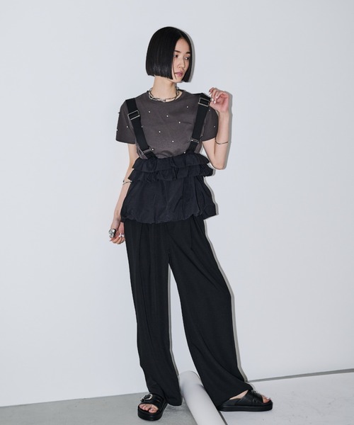 AIC.（エーアイシー）の「パール/スタッズ付きTシャツ（Tシャツ/カットソー・レディース・オフホワイト/チャコールグレー・FREE）」の22枚目の写真