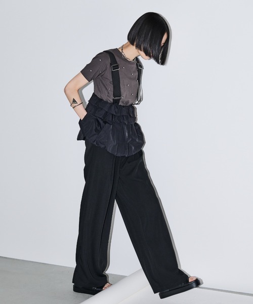 AIC.（エーアイシー）の「パール/スタッズ付きTシャツ（Tシャツ/カットソー・レディース・オフホワイト/チャコールグレー・FREE）」の14枚目の写真