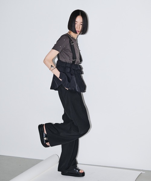 AIC.（エーアイシー）の「パール/スタッズ付きTシャツ（Tシャツ/カットソー・レディース・オフホワイト/チャコールグレー・FREE）」の15枚目の写真