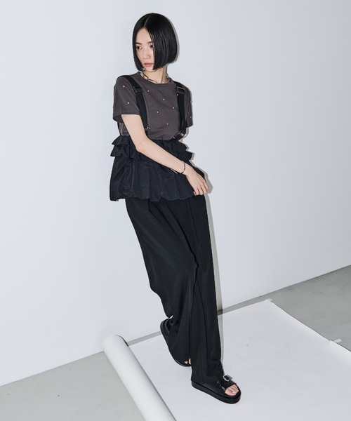 AIC.（エーアイシー）の「パール/スタッズ付きTシャツ（Tシャツ/カットソー・レディース・オフホワイト/チャコールグレー・FREE）」の16枚目の写真