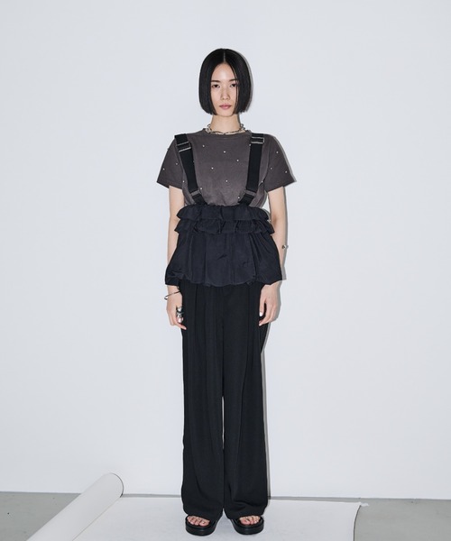 AIC.（エーアイシー）の「パール/スタッズ付きTシャツ（Tシャツ/カットソー・レディース・オフホワイト/チャコールグレー・FREE）」の21枚目の写真