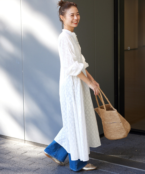 JOURNAL STANDARD relume（ジャーナルスタンダード　レリューム）の「《追加》コットンジャガードフレアワンピース（ワンピース・レディース・ブラック/ベージュ/ホワイト・FREE）」の12枚目の写真