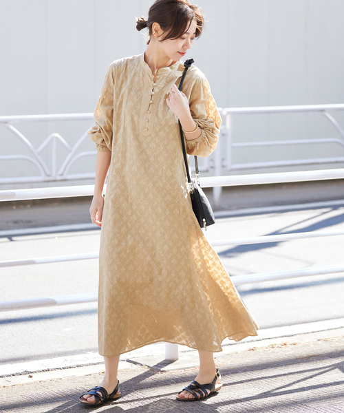 JOURNAL STANDARD relume（ジャーナルスタンダード　レリューム）の「《追加》コットンジャガードフレアワンピース（ワンピース・レディース・ブラック/ベージュ/ホワイト・FREE）」の14枚目の写真