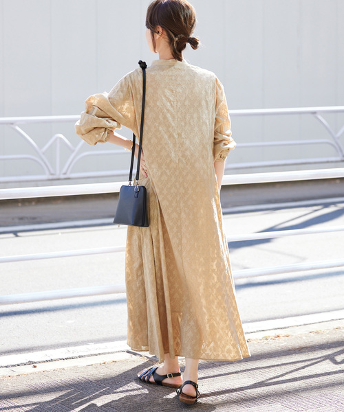 JOURNAL STANDARD relume（ジャーナルスタンダード　レリューム）の「《追加》コットンジャガードフレアワンピース（ワンピース・レディース・ブラック/ベージュ/ホワイト・FREE）」の6枚目の写真